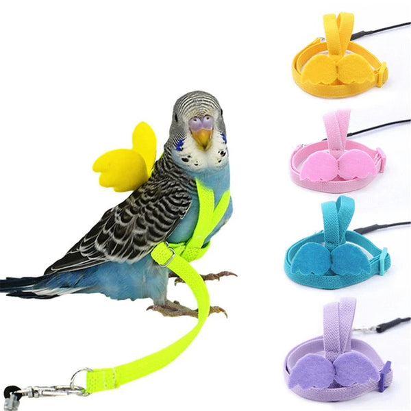 Adjustable Pet Parrot Bird Harness Lead Leash Flying Training Rope Cockatiel VIC