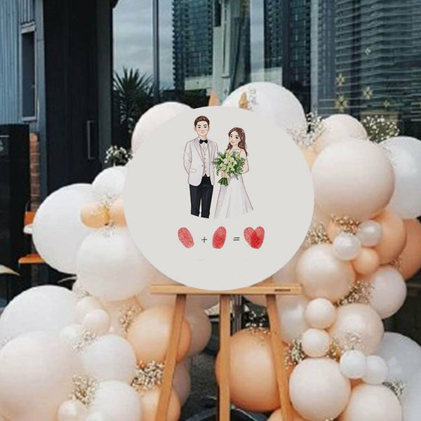 80cmRound Acrylic Board Wedding Welcome Sign Circle Baby Shower Engagement Party