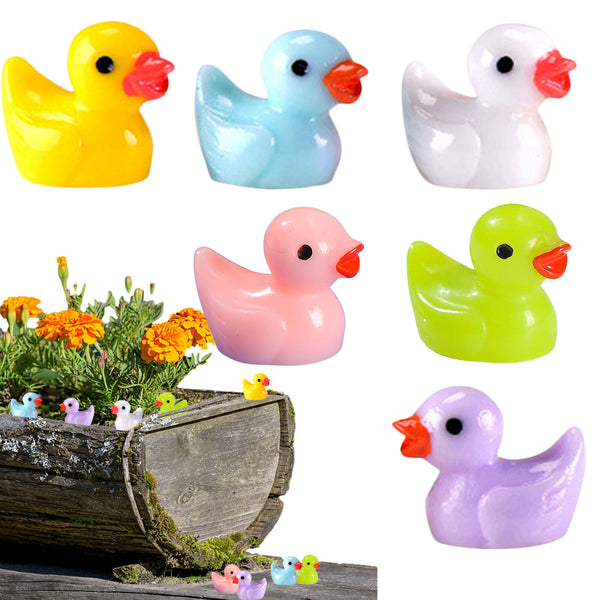 100PCS Luminous Realistic Party Decor Resin Christmas Mini Tiny Ducks Birthday