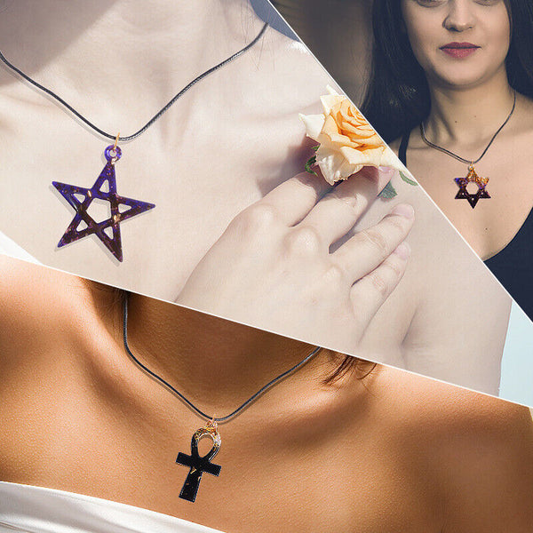 Pentagram Resin Casting Silicone Mold Pendant Necklace Making Epoxy Craft DIY