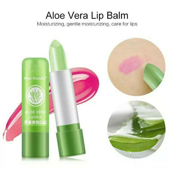 2x Aloe Vera Lip Colour Changing Lipstick Long Lasting Moisturizing Natural Balm
