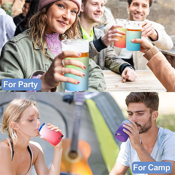 UP 32PCS Slim Can Cooler Sleeves Beer Can Coffee Cup Sleeve Reusable Cup Cover