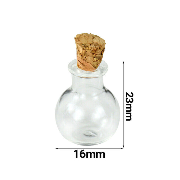 DIY Assorted Mini Empty Glass Bottle Vials Cork Charm Wish Bottles AU