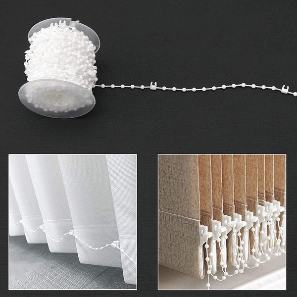 20M Vertical Blind Bottom Chain Slat Link Cord Parts White 89/127mm Wide Slats