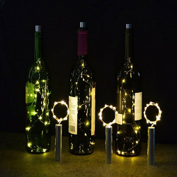 1-10Pcs Wine Bottle String Lights LED Fairy Cork Copper Wire Xmas Wedding Night