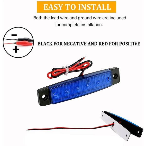 4X Marine Boat 6 LED Lamp Blue Cabin Deck Courtesy Light Stern Transom Lights AU