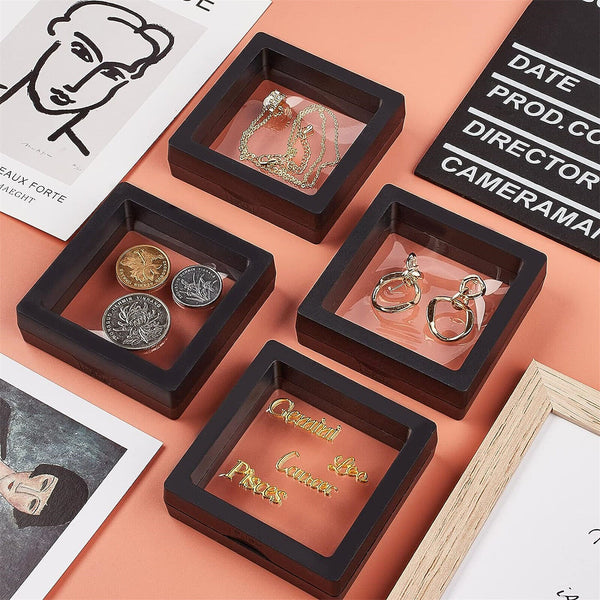 Floating Jewelry Coin Display Frame Holder Box Case Jewelry Ring Box