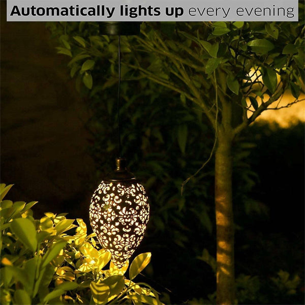 Solar Powered LED Morrocan Lantern Light Hanging Lamp Garden Outdoor Landscape