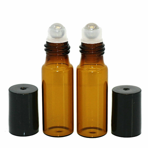 Roller Rollerball Perfume Essential Oil Roll On Ball Amber Glass Bottle