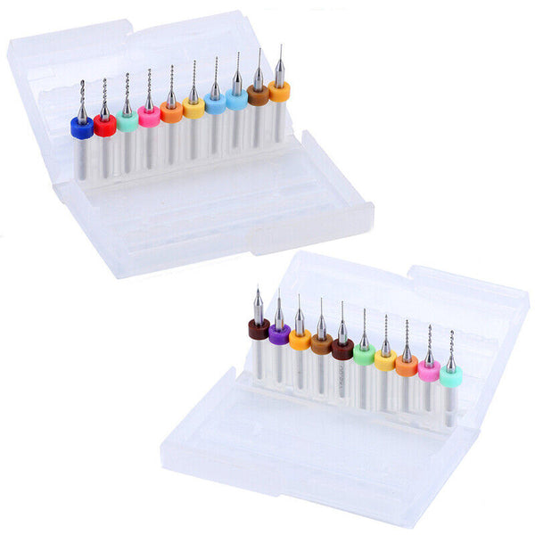 10X 0.1-1.0MM/0.3-1.2MM Carbide Micro Mini Drill Bit Tungsten Steel Rotary Tool