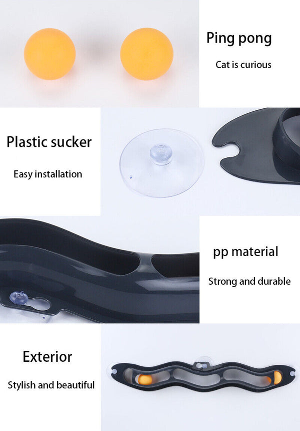 Window Suction Cup Funny Cat Toys Track Bal Cat Pet Toy Interactive Track Ball