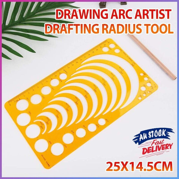 Drafting Circle Template Radius Drawing Stencil Useful Technical Tool Artist Arc