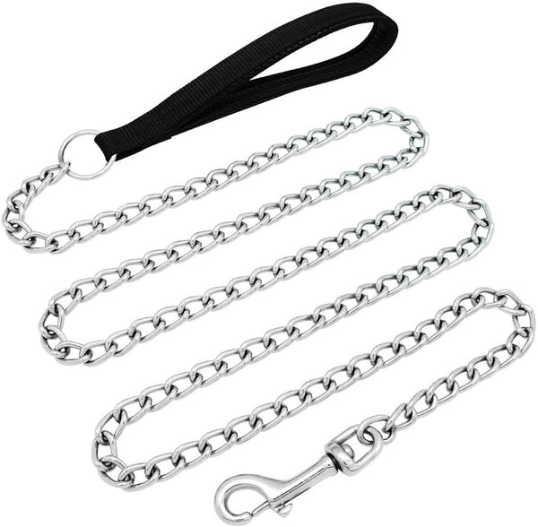 120cm Pet Dog Puppy Metal Chain Lead With Soft Padded Handle Leash Duty AUS
