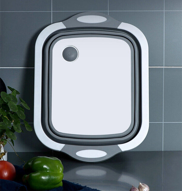 Camping Picnic Foldable Chopping Cutting Board Collapsible Strainer Basket Drain