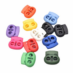 UP100x 5mm Hole Stopper Cord Lock Bean Toggle Clip Apparel Shoelace Cord Lanyard