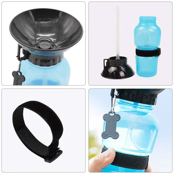 500ML Dog Cat Water Drinking Bottle Detachable Travel Cup Portable Pet Feeder AU