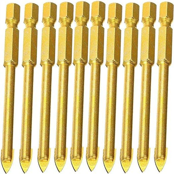 10Pcs Titanium Glass Boor Tungsten Carbide Spear Hoofd Boren 6mm Glass marmer AU