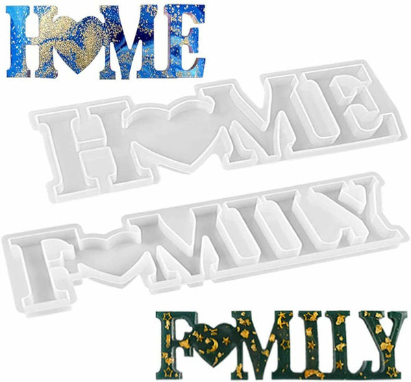 Large LOVE/HOME/FAMILY Letter Resin Casting Silicone Mold Making Epoxy Mould AU