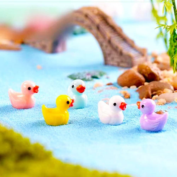 100PCS Luminous Realistic Party Decor Resin Christmas Mini Tiny Ducks Birthday