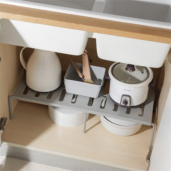 Adjustable Cupboard Storage Shelf Organiser Holder Pantry Stand Rack Kitchen