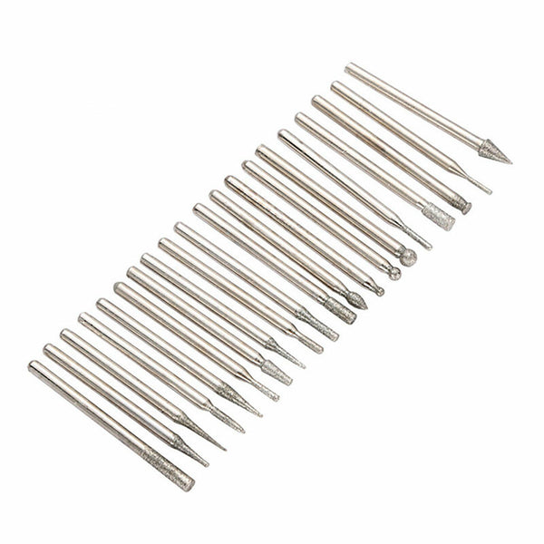 30Pcs + 20pcs Diamond Burr Engraving Rotary Tool Drill Bit Kit Burrs Bur 2 KITS