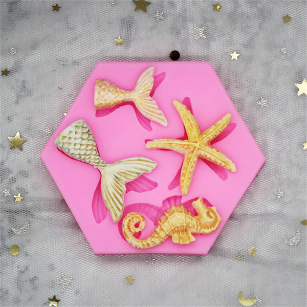 Sea Beach Nautical Animals Mermaid Silicone Fondant & Chocolate Mould Mold