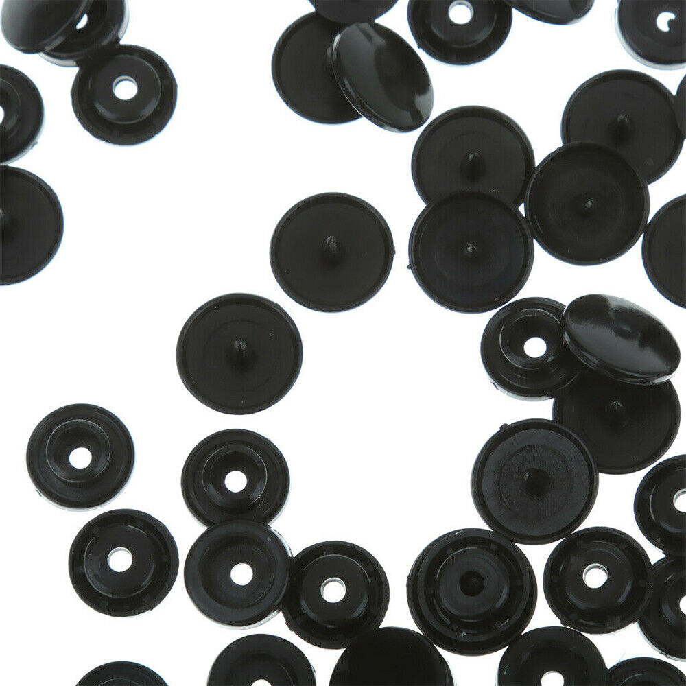 100 Set Size 20 T5 Black Plastic Resin Press Studs Snap Fasteners Poppers AU