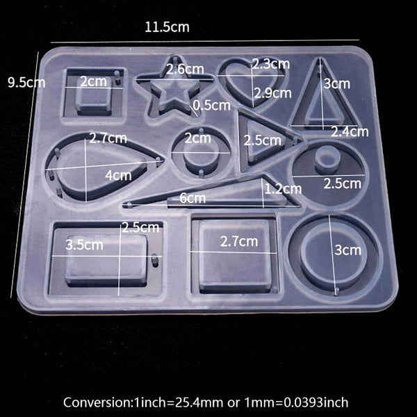 Silicone Earring Pendant Mold Necklace Jewelry Resin Epoxy Mould Craft DIY Tool