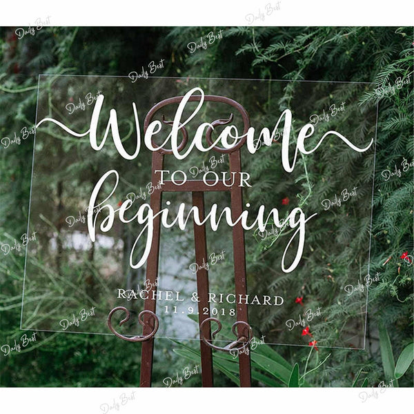 50x70cm Rectangle Acrylic Board Wedding Welcome Sign Circle Baby Shower Engageme