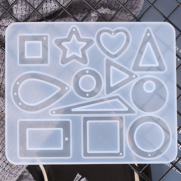 Silicone Earring Pendant Mold Necklace Jewelry Resin Epoxy Mould Craft DIY Tool