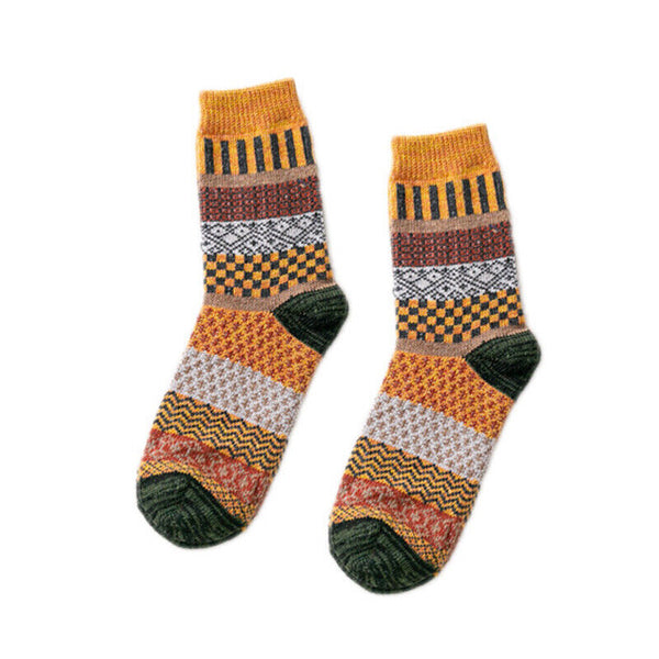 5 Pairs Winter Nordic Wool Blend Cashmere Thick Warm Knitted Thermal Crew Socks