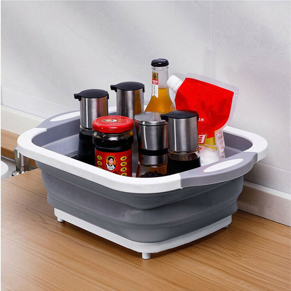 Camping Picnic Foldable Chopping Cutting Board Collapsible Strainer Basket Drain
