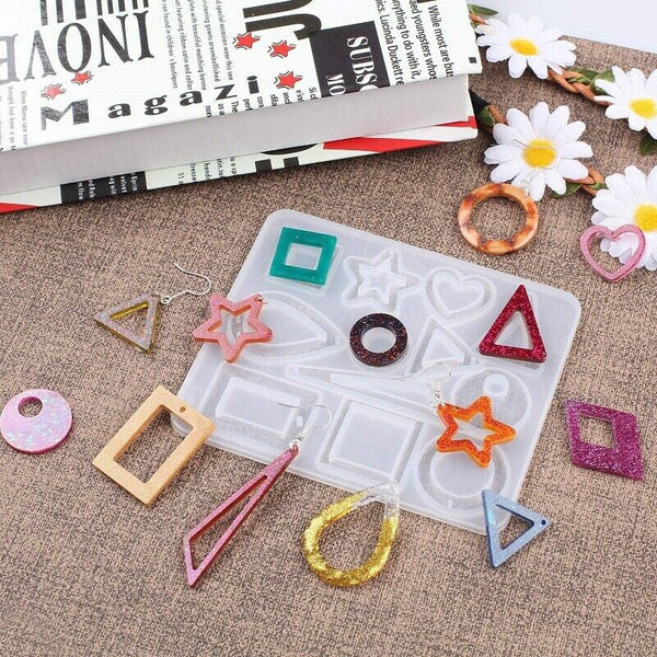 Silicone Earring Pendant Mold Necklace Jewelry Resin Epoxy Mould Craft DIY Tool