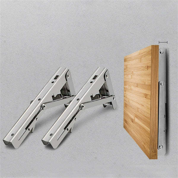 2PCS Traderight Folding Table Bracket Stainless Steel Wall Shelf Bench 10Inch AU
