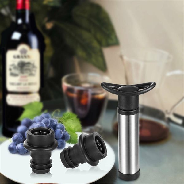 Wine Saver Vacuum Pump Sealer Preserver Set with 4 Valves Air Bottle Stoppers AU