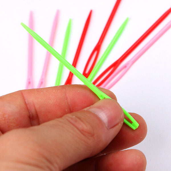 Mix Colour 20pcs Plastic Darning Threading Weaving Sewing Needles Great for Kids
