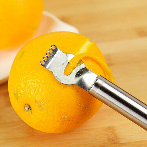 Lemon Zester Grater Knife Tool Stainless Steel with Channel Garnish Citrus Lime