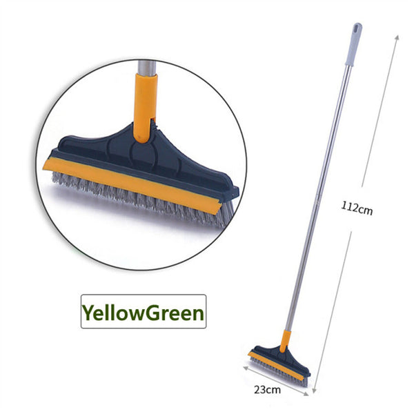 2 in 1 Floor Brush Scrub Brush with Long Handle Bathroom Wiper W/ 120 Degree #T - Lets Party