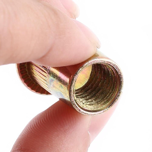 50-100x Rivet Nut Bolt Steel Rivets Tool Flange Blind Nutserts Flat Zinc Plating