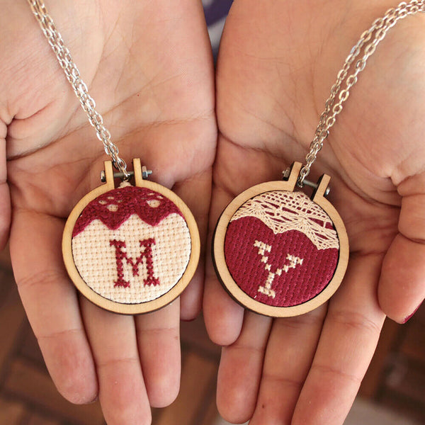 10 Packs Mini Embroidery Hoop Ring Wooden Cross Stitch Frame Kit For Hand Craft