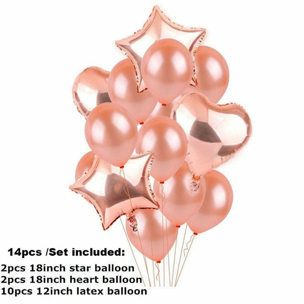 10-24pcs Balloon Set Foil Balloons Latex Confetti Balloon Party Birthday Wedding