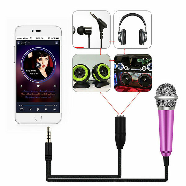 Mini Microphone Portable Vocal Instrument Mic for Mobile Phone Laptop Notebook A