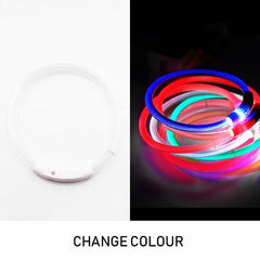 USB Rechargeable LED Dog Collar Night Glow Flashing Light Up Safety Pet Collars