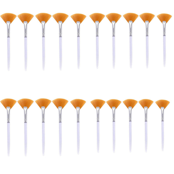 UP 20PCS Fan Brushes Facial Brushes Soft Makeup Brush Cosmetic Applicator Tools - Lets Party