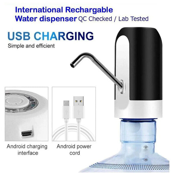 Electric Water Bottle Pump Dispenser Drinking USB Button Black White Drinking AU
