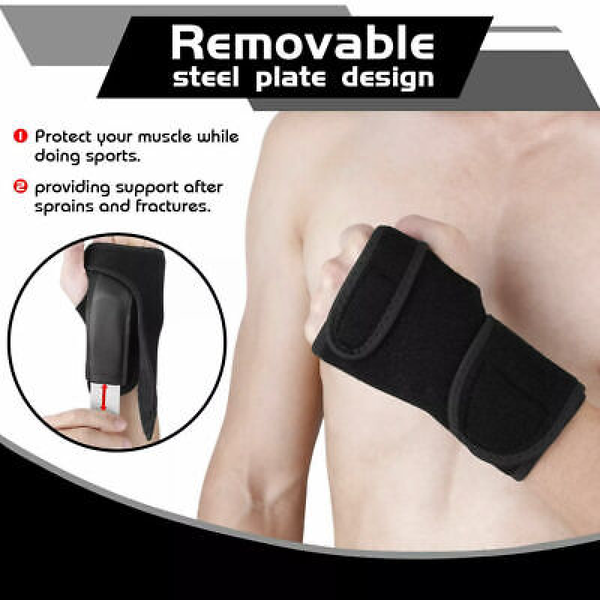 Steel Wrist Support Strain Brace Splint Carpal Tunnel Syndrome Sprain B