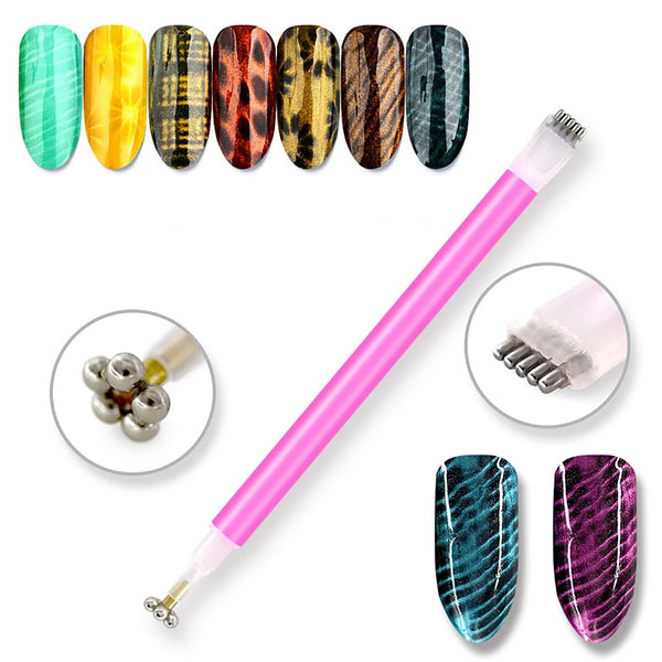 1/2X Magnet Stick Tool Nail Magnet Pen For Cat Eye Magnetic UV Gel Polish Brush