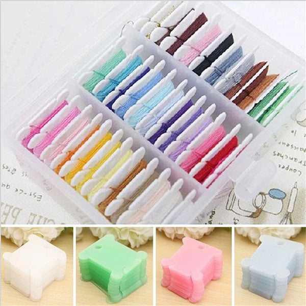 240pcs Cross Stitch Thread Winder Plastic Bobbins Embroidery Floss Craft Storage