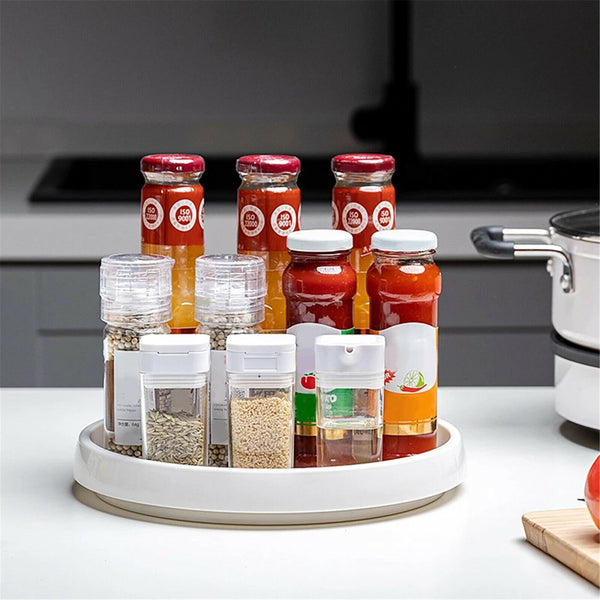 1/2PCS 25/30cm Non-Skid Turntable Pantry Tray Lazy Susan Storage Organizer Rack