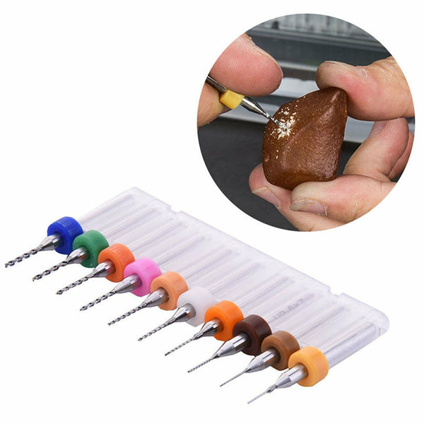 10 PCS 0.1-1.0MM Carbide Micro Mini Drill Bit Tungsten Steel Rotary Tools AU